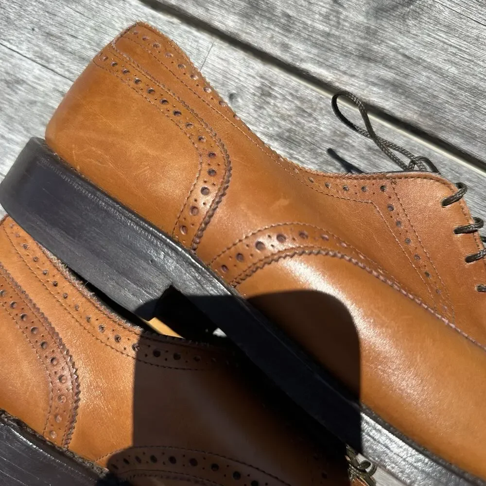 Allen Edmonds Lexington Oxford Brogue Cap-Toe Men Shoes Walnut Brown 12.5 B